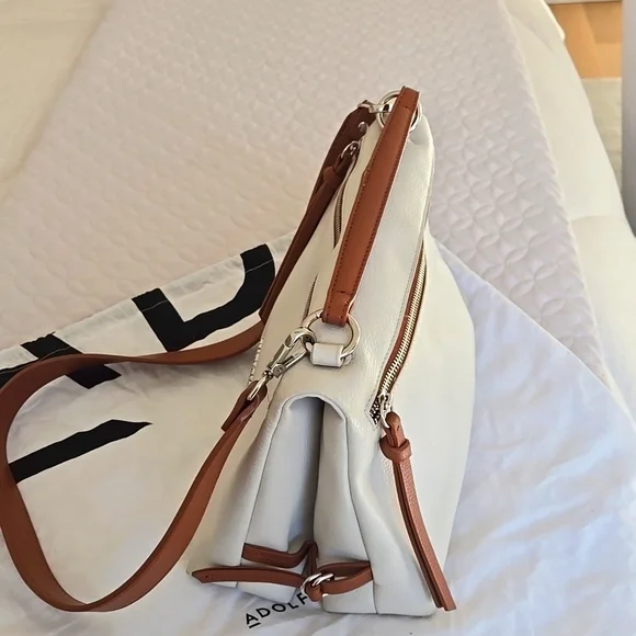 Adolfo Dominguez White and Tan Women's Bag - Picture 2 of 6